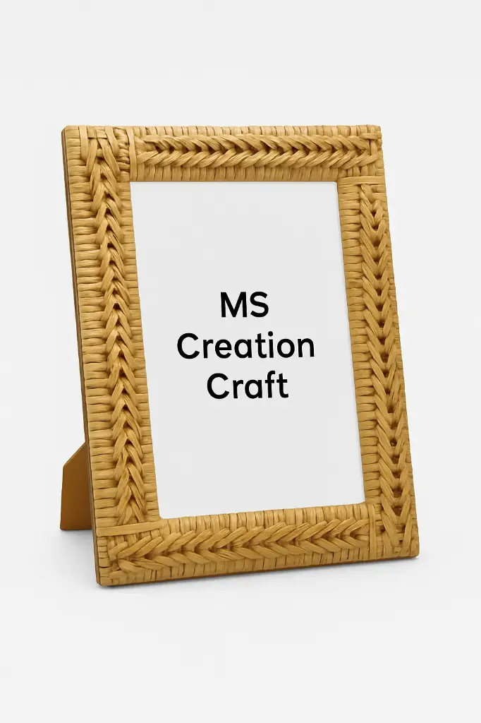 MDF Cane Weaving Photo Frame – Handmade Wooden Table Frame (5×7 Inch) 