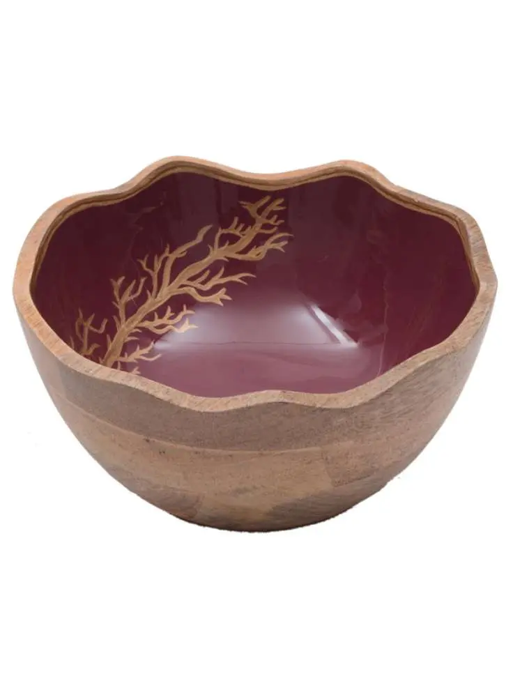 Designer Mango Wood Decorative Bowl 6 Inch – Meena Print Serving Bowl | MS Creation Craft