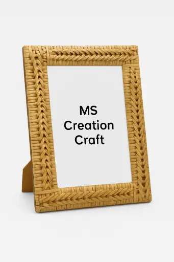 MDF Cane Weaving Photo Frame – Handmade Wooden Table Frame (5×7 Inch) 