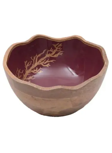 Designer Mango Wood Decorative Bowl 6 Inch – Meena Print Serving Bowl | MS Creation Craft